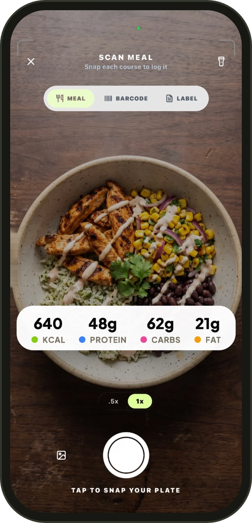 Snap your food. Track calories.